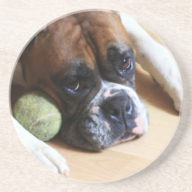 Dessous de verre de chien de boxeur (Devant)