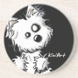 Dessous de verre de chien Zombie Westie