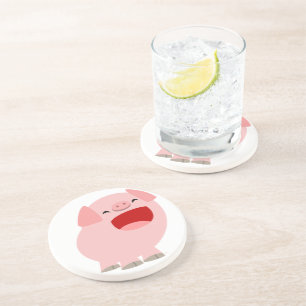 Dessous de verre de cochon chantant un joli dessin