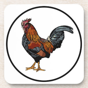 Dessous de verre de coq avec dos de liège - ensemb