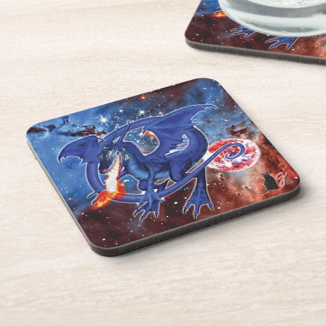 Dessous de verre de dragon cosmique Azurite (Côté gauche)
