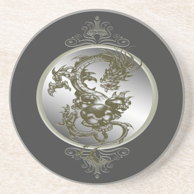 Dessous de verre de dragon d'acier (Devant)