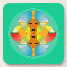 Dessous de verre de faces en miroir