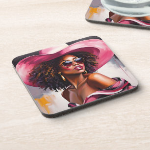 Dessous de verre de femmes afro-américaines avec d