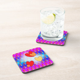 Dessous de verre de fête du Cartoon Motif Hearts