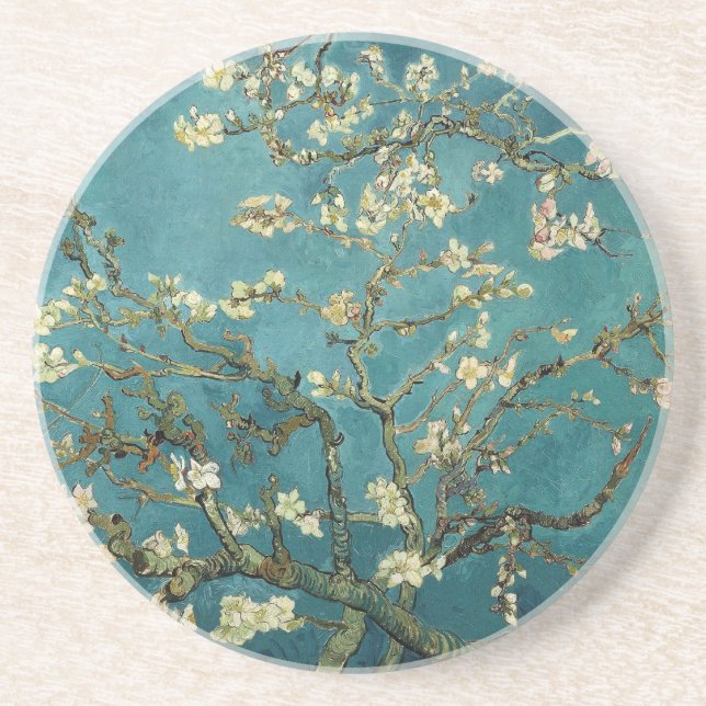 Dessous de verre de fleurs d'amandes (Devant)