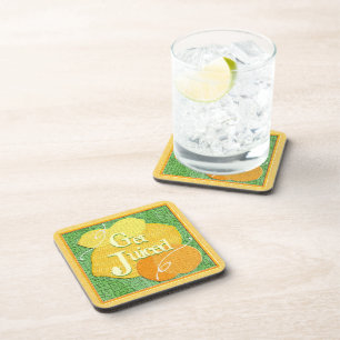 Dessous de verre de fruits texturés (orange)