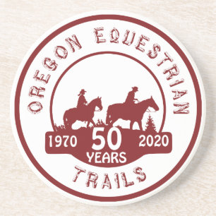 Dessous de verre de grès avec le logo