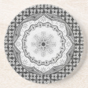 Dessous de verre de grès de houx et de flocon de