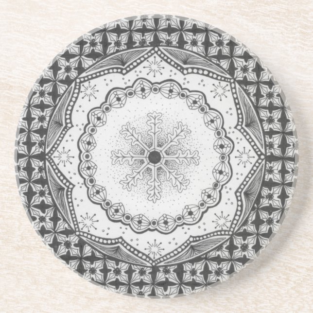 Dessous de verre de grès de houx et de flocon de (Devant)