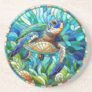 Dessous de verre de grès de la tortue de mer