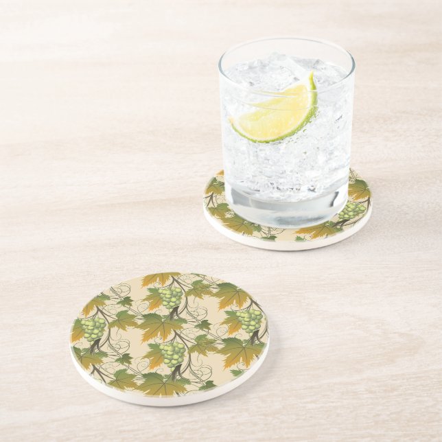 Dessous de verre de grès de la vigne de raisin (Côté)