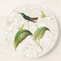 Dessous de verre de grès de Mango-colibri vert