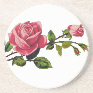 Dessous de verre de grès de rose rouge