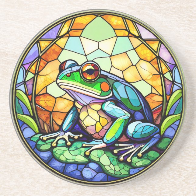 Dessous de verre de grès en grès de grenouille en  (Devant)