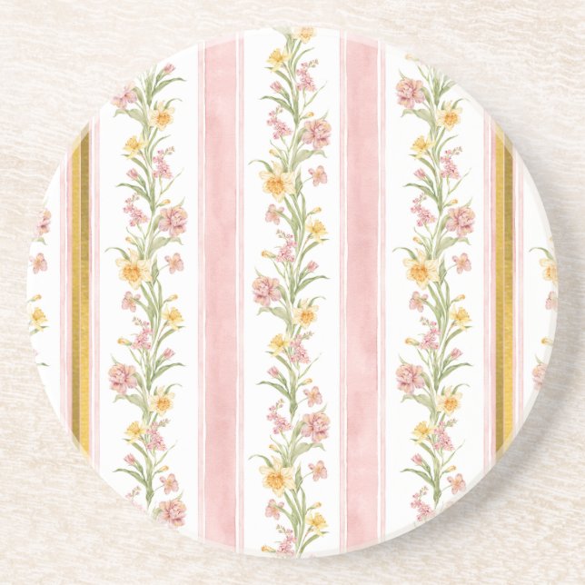 Dessous de verre de grès rose or (Devant)