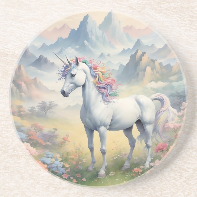 Dessous de verre de grès Unicorn (Devant)