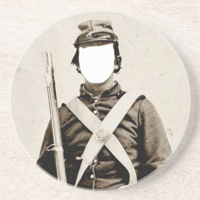 Dessous de verre de guerre civile du soldat (Devant)