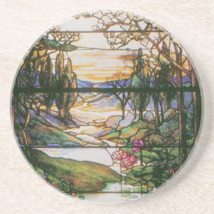 Dessous de verre de jardin de l'eau en verre