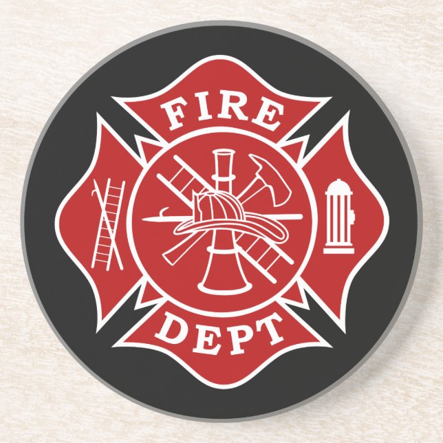 Dessous de verre de la Croix de Malte des pompiers (Devant)