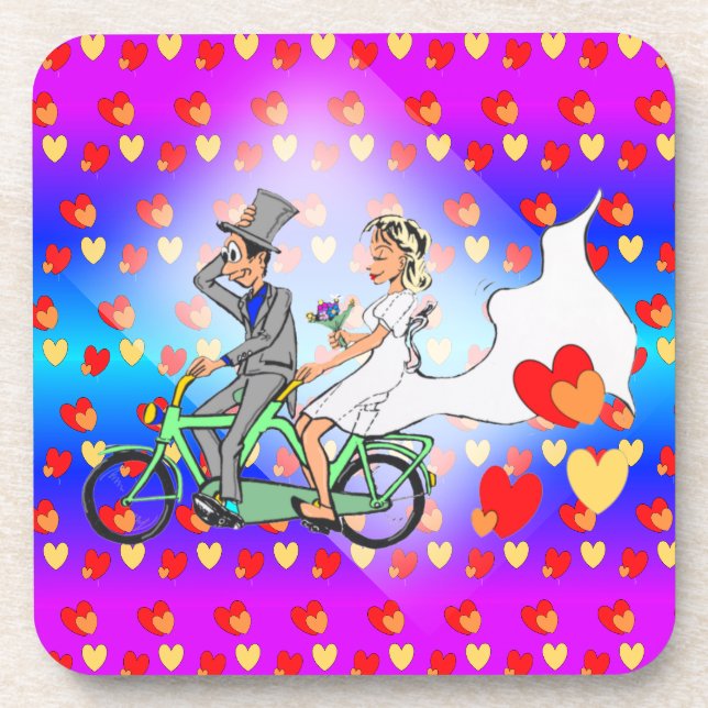 Dessous de verre de la fête du dessin au mariage (Devant)