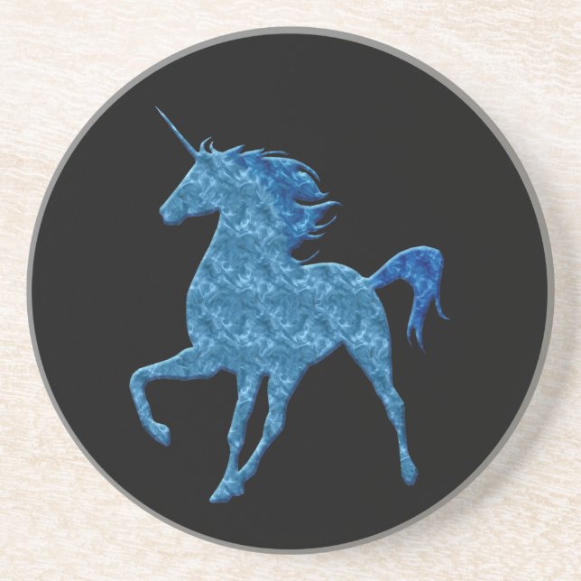Dessous de verre de la licorne Blue Fire (Devant)