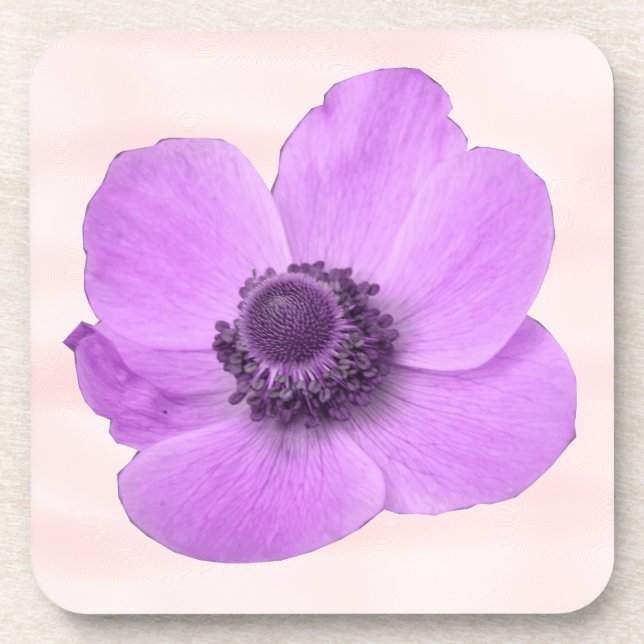 Dessous de verre de liège à anémone rose (Devant)