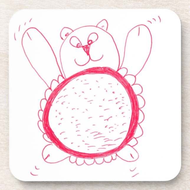 Dessous de verre de liège à ours tournesol (Devant)