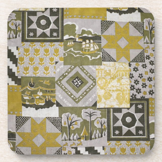 Dessous de verre de liège à patchwork (Devant)