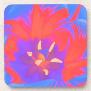 Dessous de verre de liège à tulipe fluorescente
