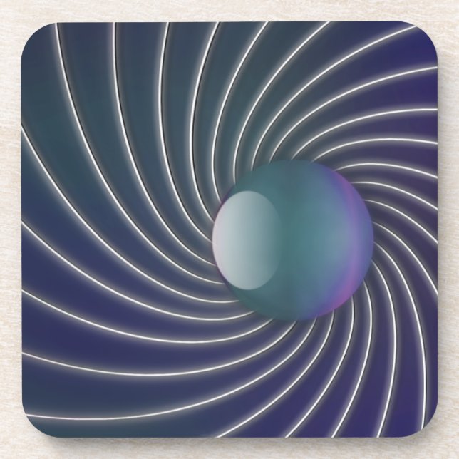 Dessous de verre de liège aux spirales de la mer p (Devant)