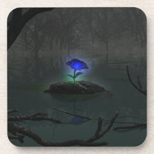 Dessous de verre de liège de rose de bleu