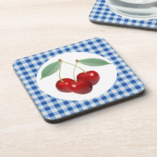 Dessous de verre de liège Retro Cherries (Côté gauche)