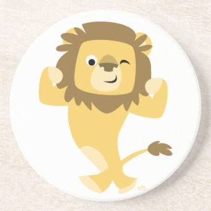 Dessous de verre de lion caricaturé très fort