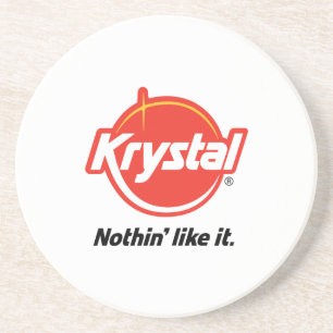 Dessous de verre de logo de Krystal dans le blanc