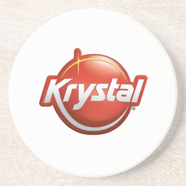 Dessous de verre de logo de Krystal dans le blanc (Devant)