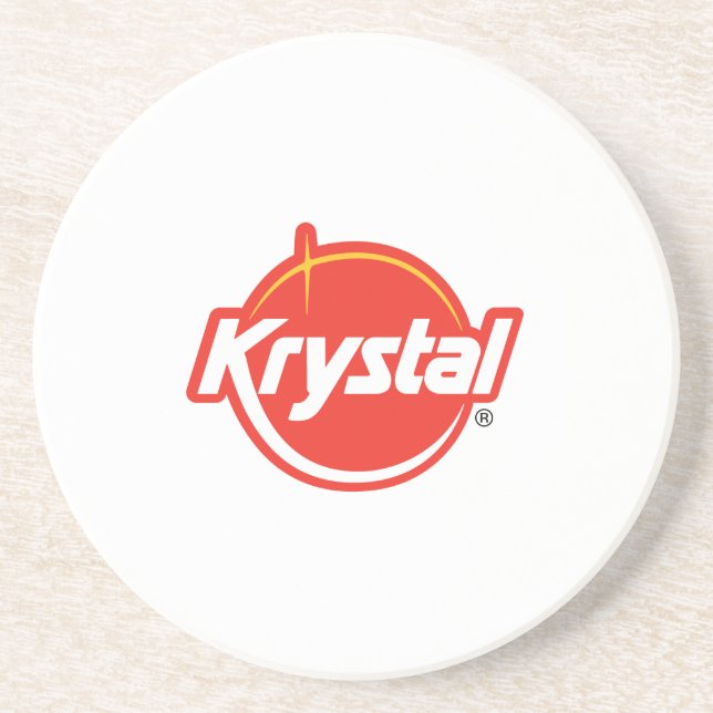 Dessous de verre de logo de Krystal dans le blanc (Devant)