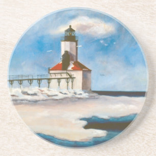 Dessous de verre de lumière de ville du Michigan