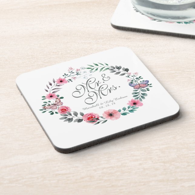 Dessous de verre de M. et de Mme Elegant Floral (Côté gauche)