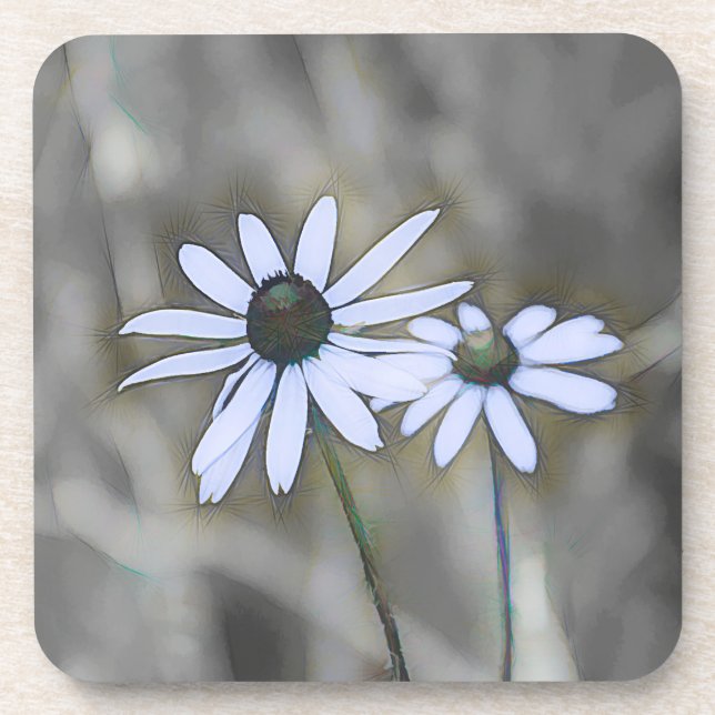 Dessous de verre de marguerite bleu doux Arrière - (Devant)