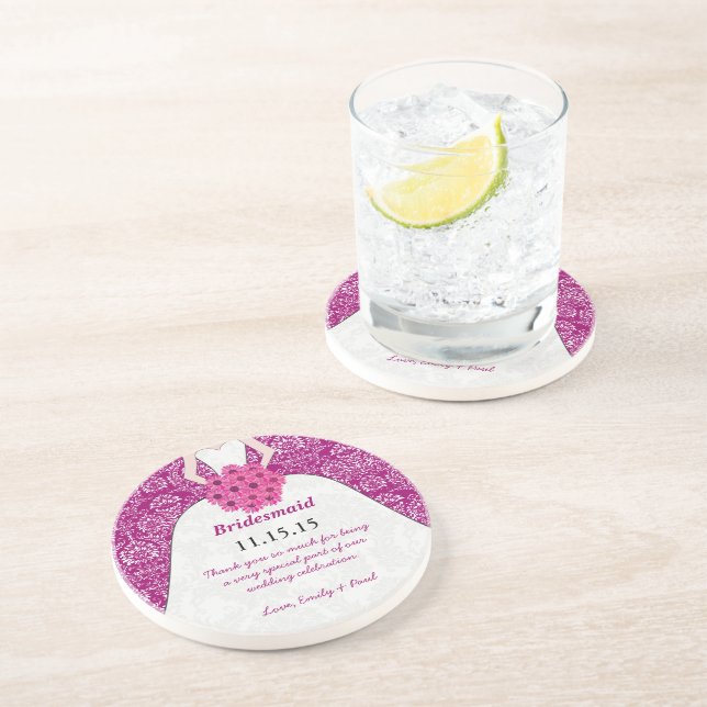 Dessous de verre de Mariage de Bridesmaid (Côté)