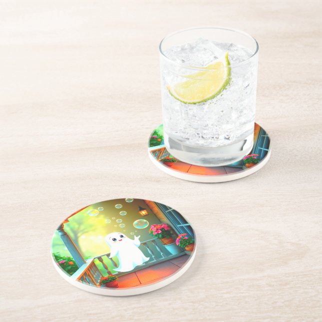 Dessous de verre de mignons bulles fantômes (Côté)