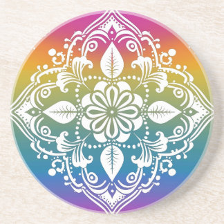 Dessous de verre de Motif de grès Rainbow Mehndi