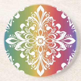Dessous de verre de Motif de grès Rainbow Mehndi