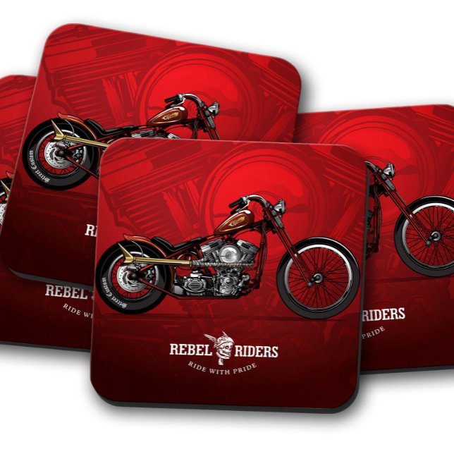 Dessous de verre de moto Red Rebel Rider | Ensembl (Créateur téléchargé)