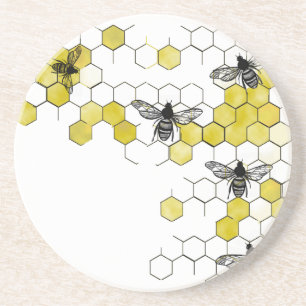 Dessous de verre de nid d'abeilles d'abeille de