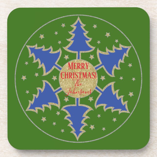 Dessous de verre de Noël Arbres glorieux (Devant)