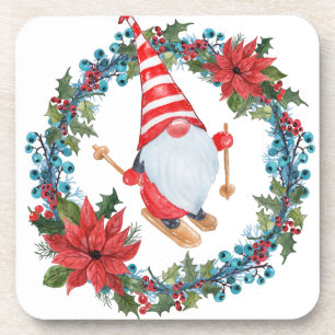 Dessous de verre de Noël avec Gnome et Wreath
