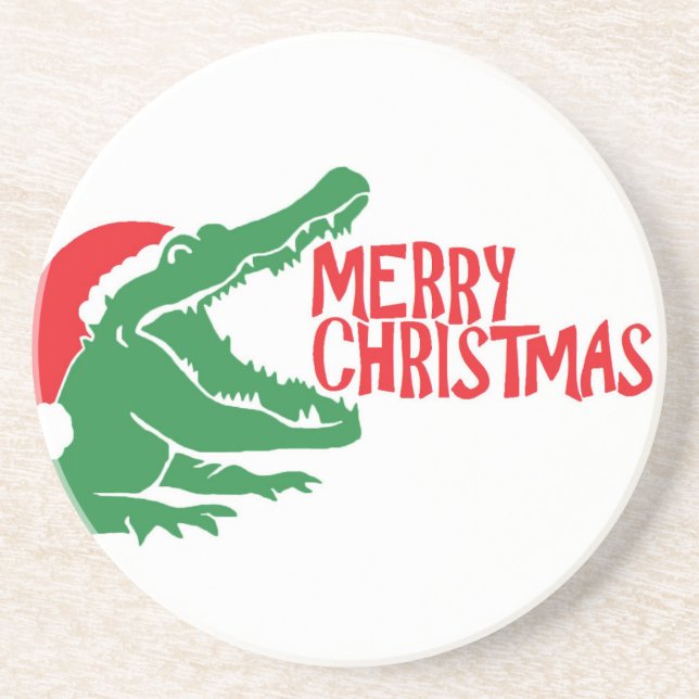Dessous de verre de noël de l'Alligator (Devant)