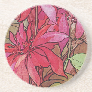 Dessous de verre de Noël de poinsettias d'Alphons
